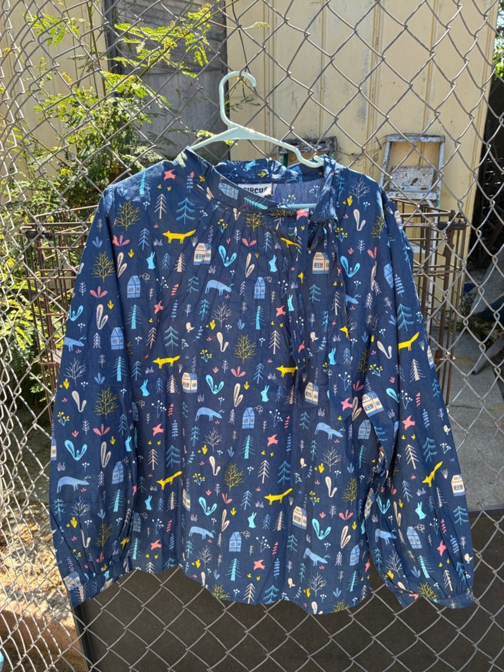 Circus Clothing Brand Longsleeve Navy Animal Print Blouse size 3X